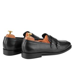 Dominion noir double monk strap shoe